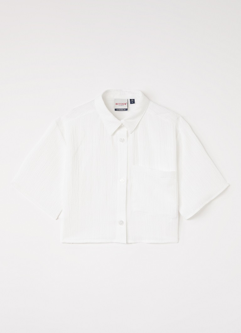 Retour Jeans Meisjes Olivia blouse met structuur in de kleur Wit, maat: 14Y=164