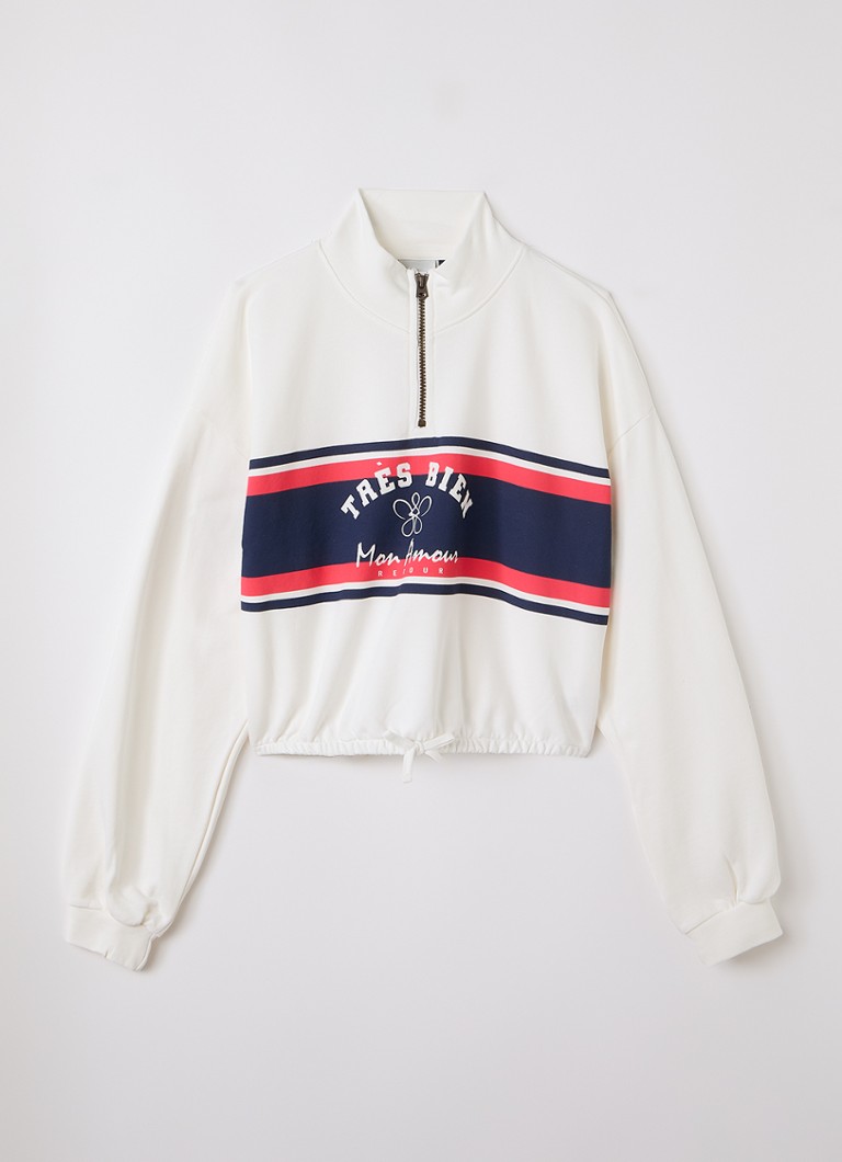 Retour Jeans Meisjes Shala sweater met halve rits in de kleur Gebroken wit, maat: 16Y=176
