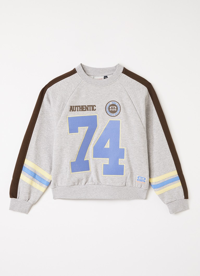 Retour Jeans Meisjes Mendy sweater met borduring in de kleur Grijs, maat: 176