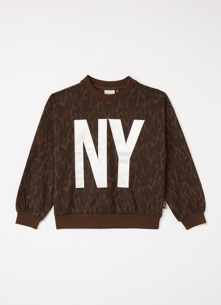 Retour Jeans Vada sweater met panterprint in de kleur Lichtbruin, maat: 164