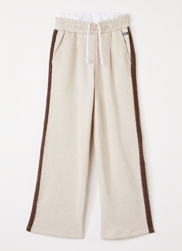 Retour Jeans Vivre flared fit joggingbroek met detail van crochet in de kleur Zand, maat: 128