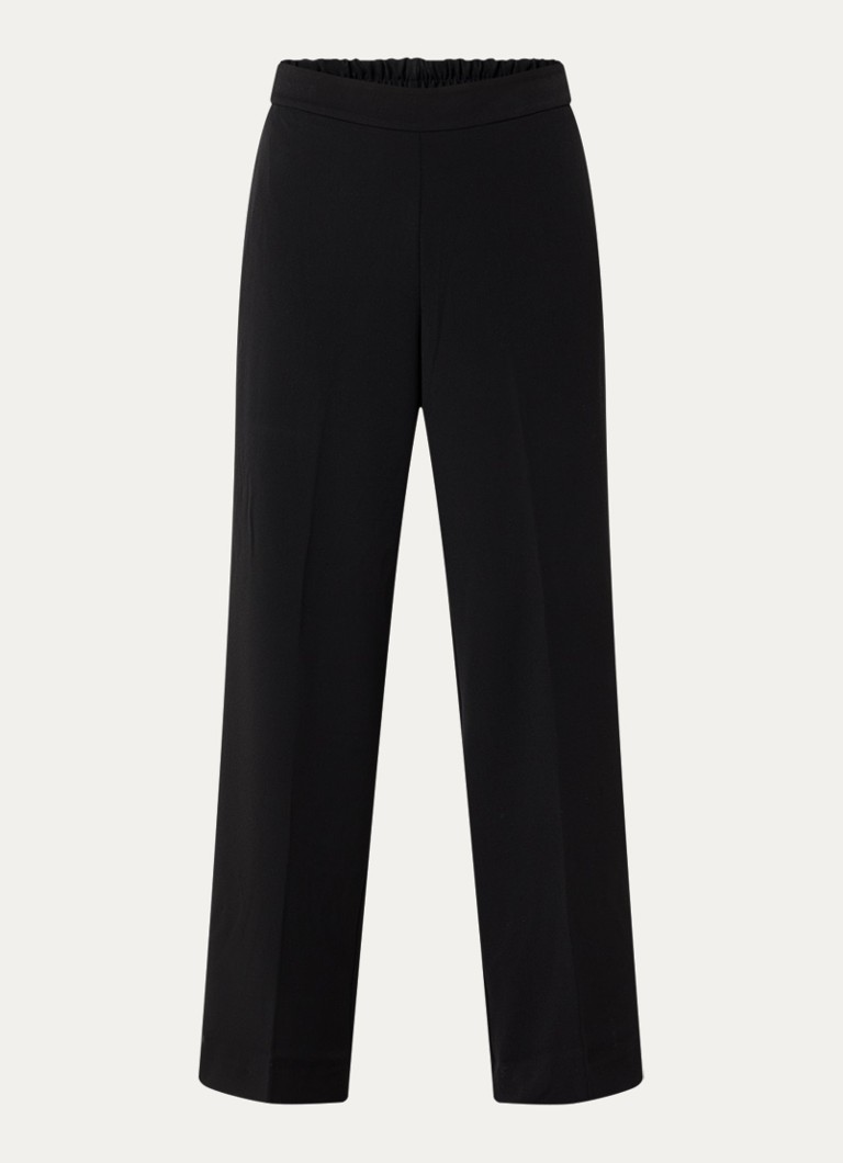 Selected Dames Emma high waist wide fit pantalon met steekzakken in de kleur Zwart, maat: 36