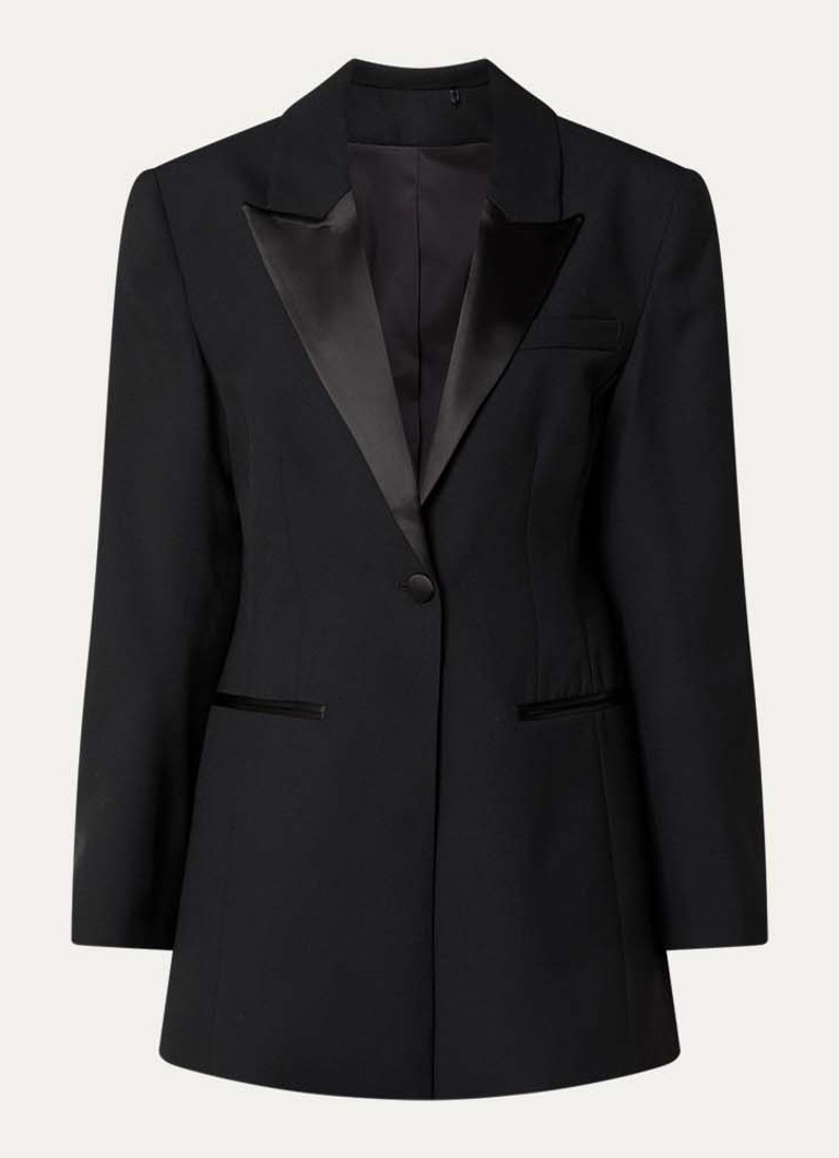 Selected Dames Miya blazer met split en paspelzakken in de kleur Zwart, maat: 38