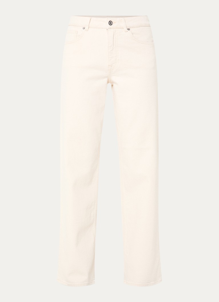 Selected Dames Mid waist straight fit jeans met gekleurde wassing in de kleur Creme, maat: W28/L32