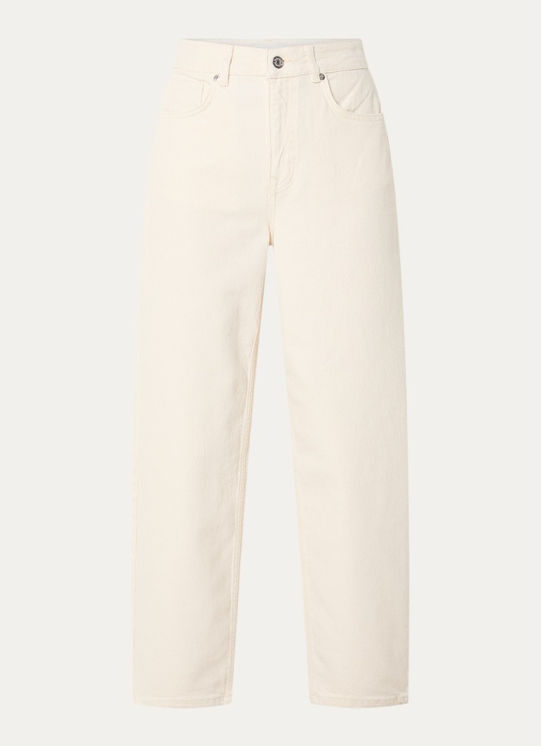 Selected Dames Ebba high waist balloon fit jeans met gekleurde wassing in de kleur Gebroken wit, maat: W 33