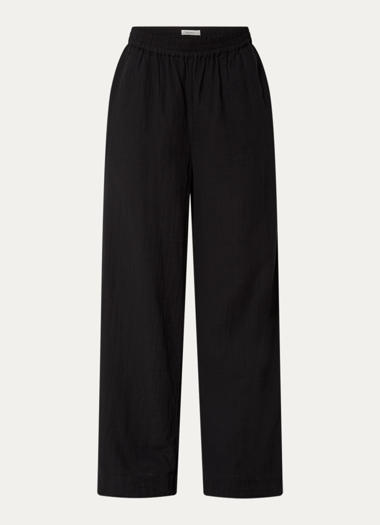 Selected Dames Fannie high waist loose fit chino met steekzakken in de kleur Zwart, maat: 40