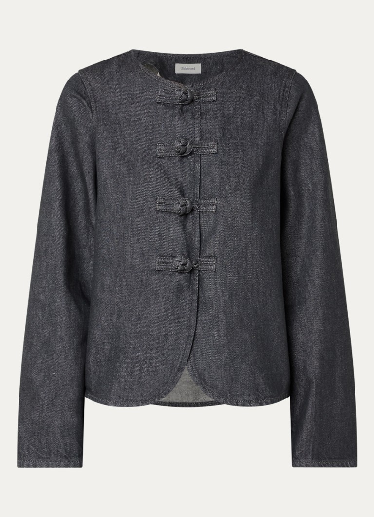 Selected Dames Baria tuniek van denim met ronde hals in de kleur Indigo, maat: 42