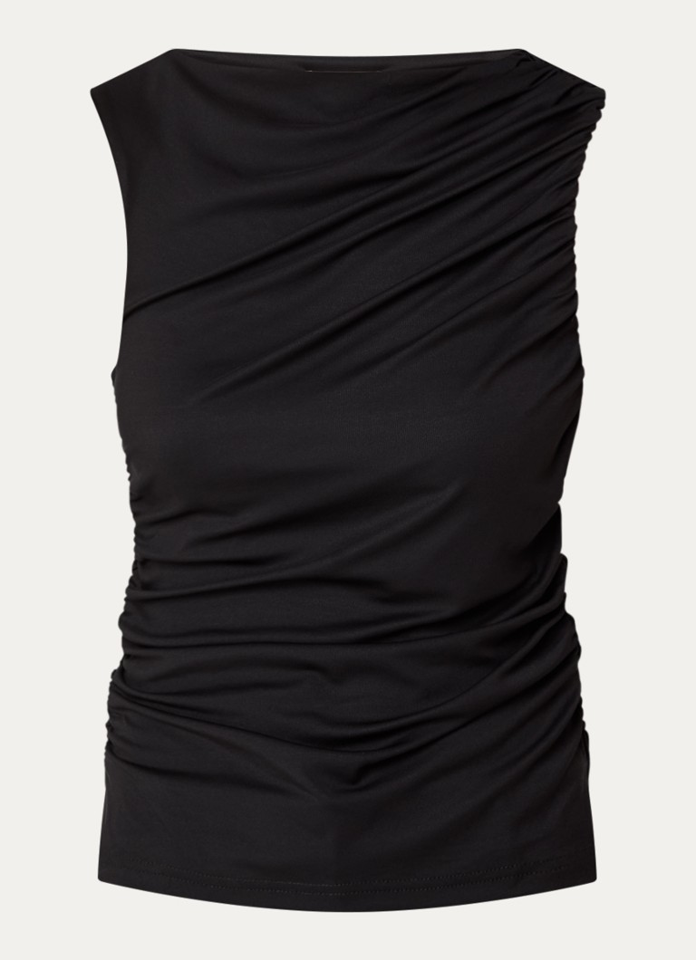 Selected Dames Mira top met boothals in de kleur Zwart, maat: XL
