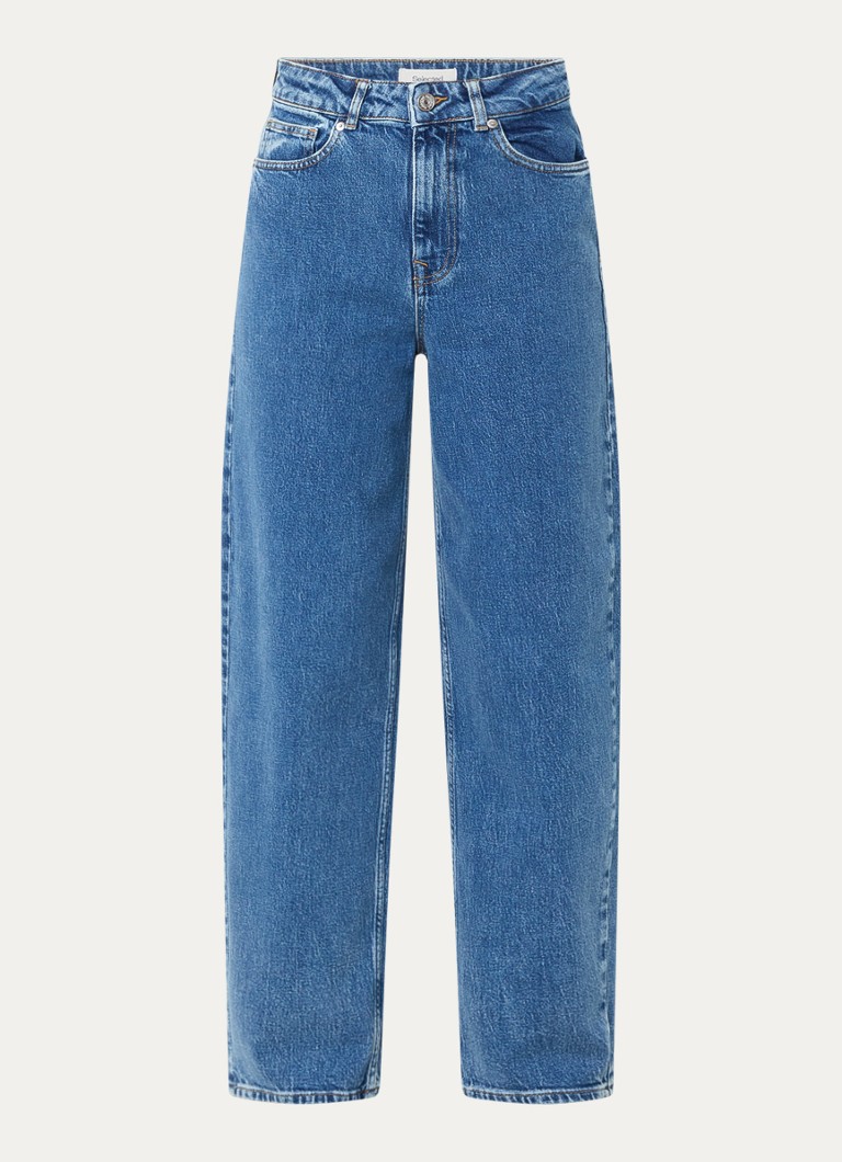 Selected Dames Bea-kori high waist tapered jeans met medium wassing in de kleur Jeans, maat: W 33