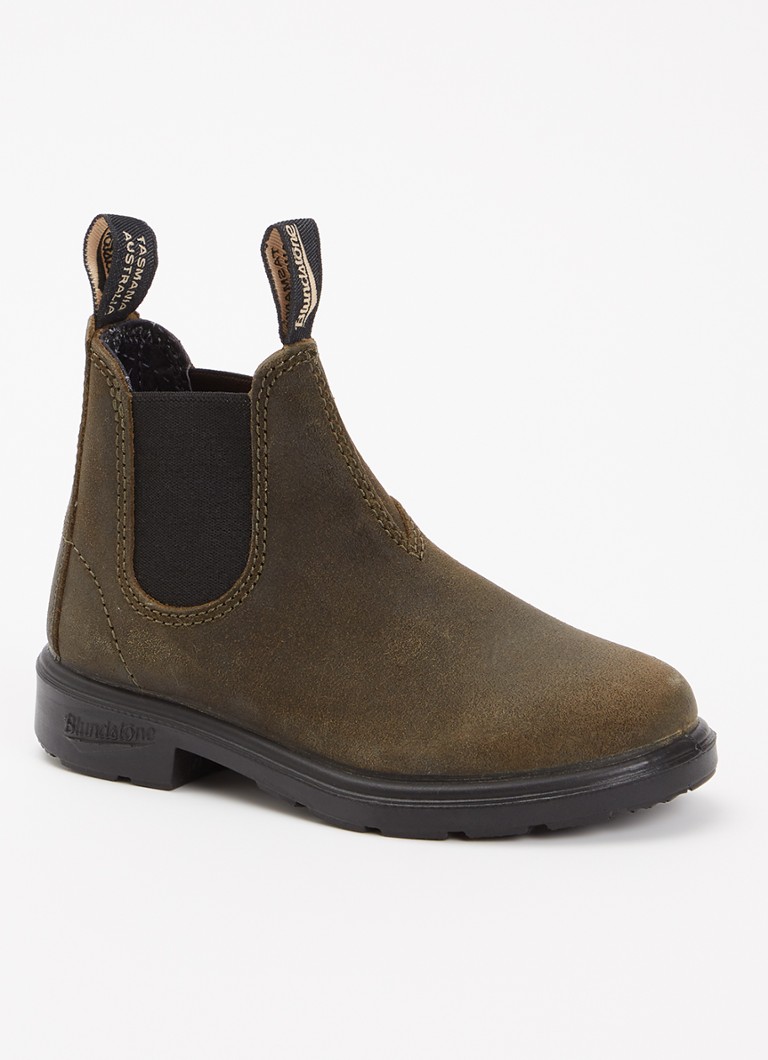 Blundstone Meisjes 2496 chelsea boot van suède in de kleur Olijfgroen, maat: 24