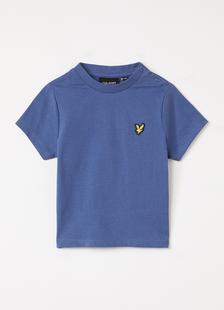 Lyle & Scott Jongens T-shirt met logoborduring in de kleur Petrol, maat: 12-18M=80