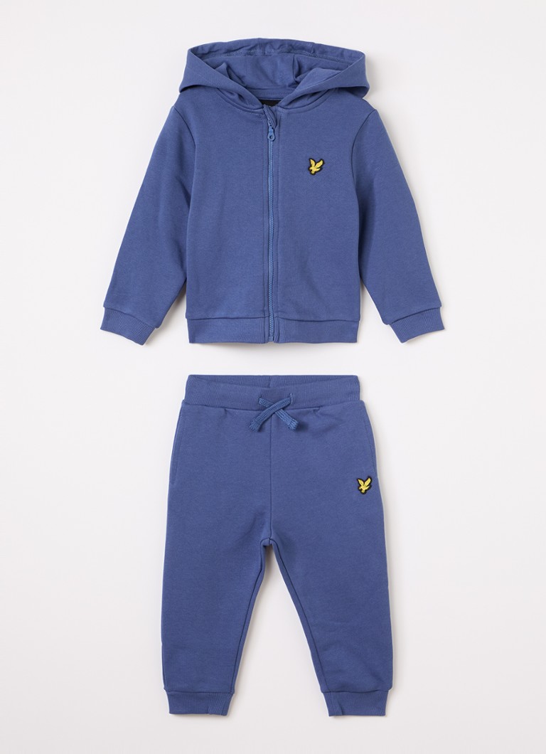 Lyle & Scott Jongens Set van sweatvest en joggingbroek 2-delig in de kleur Petrol, maat: 18-24M=86