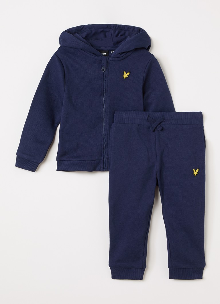 Lyle & Scott Jongens Set van sweatvest en joggingbroek 2-delig in de kleur Donkerblauw, maat: 18-24M
