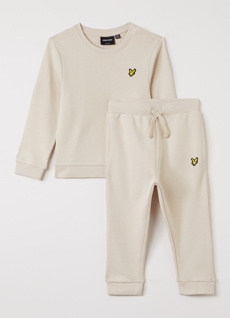 Lyle & Scott Jongens Set van sweater met joggingbroek 2-delig in de kleur Beige, maat: 36M=98