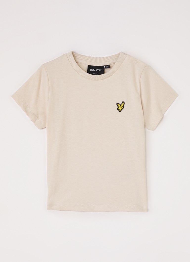 Lyle & Scott Jongens T-shirt met logoborduring in de kleur Beige, maat: 18M=86
