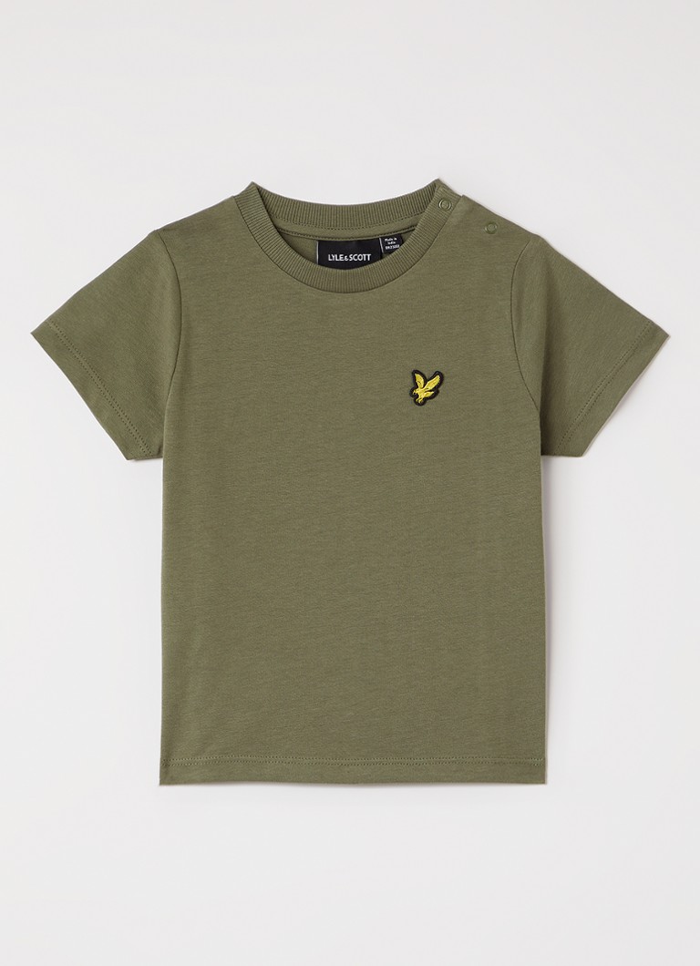 Lyle & Scott Jongens T-shirt met logoborduring in de kleur Legergroen, maat: 18M=86