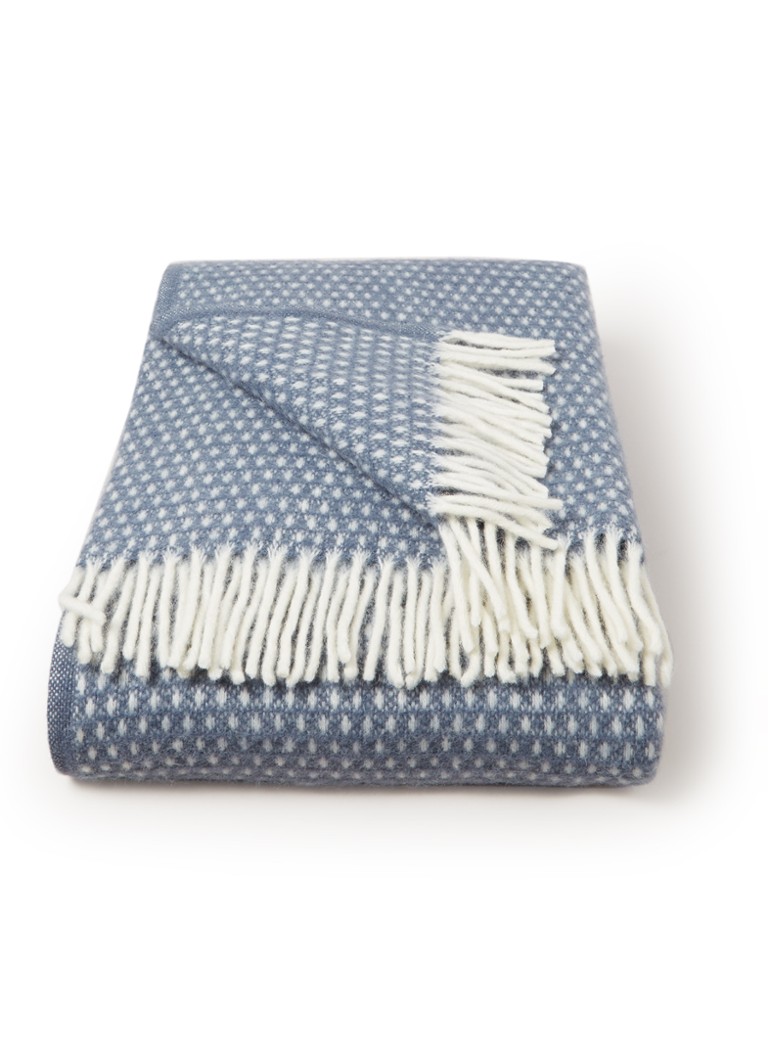 Klippan Knut plaid van lamswol 130 x 200 cm Blauw - Deal