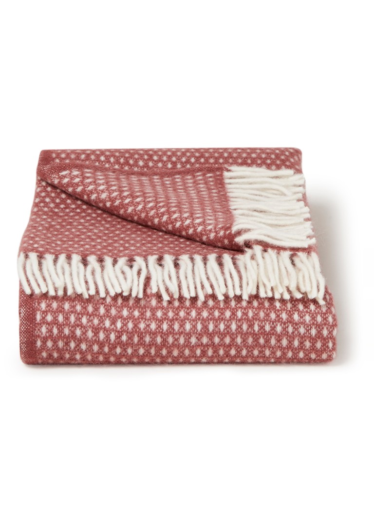 Klippan Knut Plaid deken van lamswol 130 x 200 cm Kersenrood - Deal