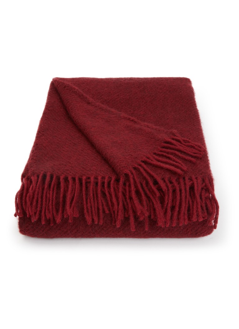 Klippan Gotland plaid van lamswol 130 x 200 cm Bordeauxrood - Deal