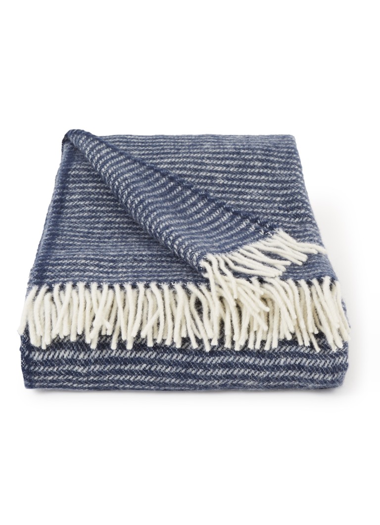 Klippan Ralph plaid van wol 130 x 200 cm Donkerblauw - Deal