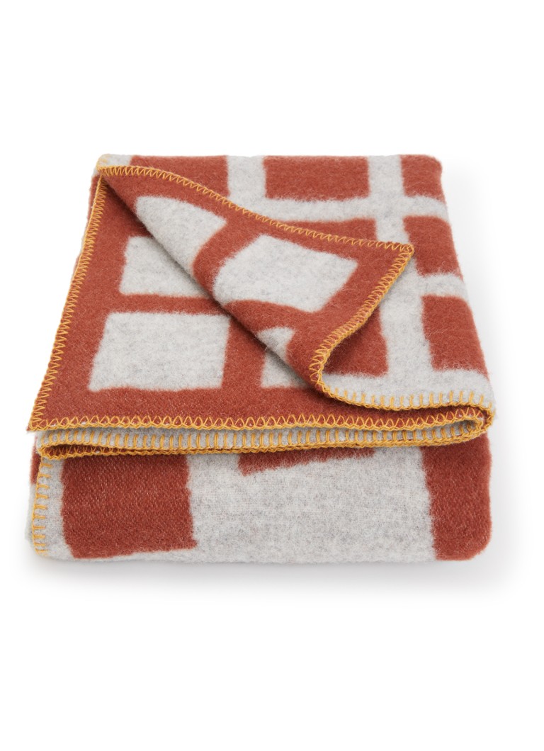 Klippan Sankt Petri Floor plaid van lamswol 130 x 180 cm Roodbruin - Deal