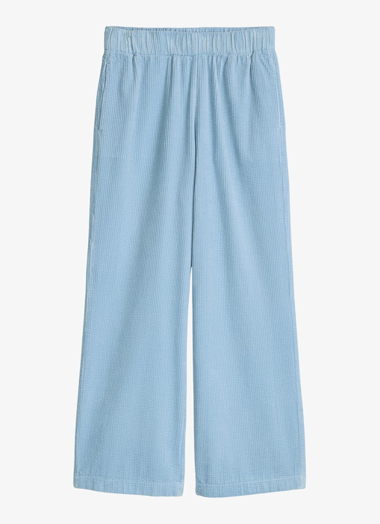 Marc O'Polo Denim Dames Loose fit broek met structuur en steekzakken in de kleur Blauw