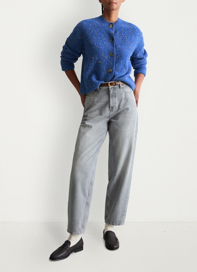 Marc O'Polo Denim Dames Grofgebreid vest met textuur in de kleur Blauw