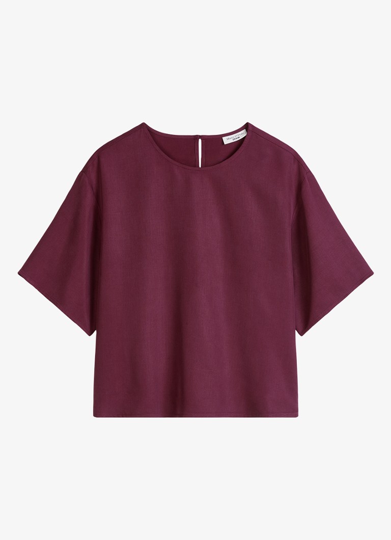 Marc O'Polo Denim Dames Tuniek met ronde hals in de kleur Merlot Red/6932