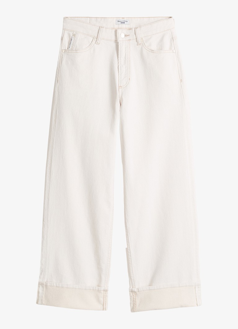 Marc O'Polo Denim Dames High waist regular fit jeans met gekleurde wassing in de kleur Wit