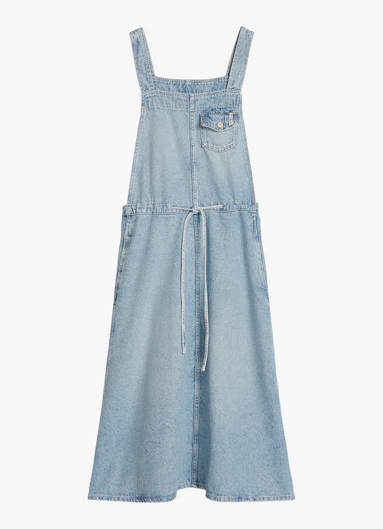 Marc O'Polo Denim Dames Midi denim jurk met steekzakken in de kleur Indigo
