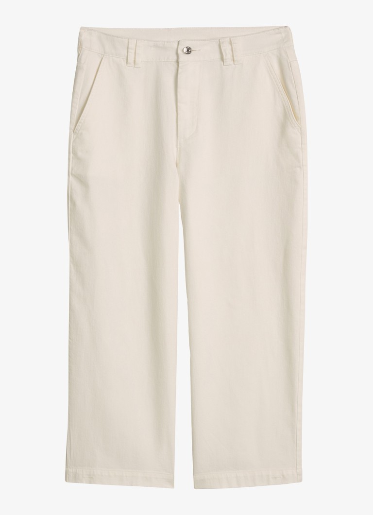 Marc O'Polo Denim Dames High waist wide fit jeans met gekleurde wassing in de kleur Creme