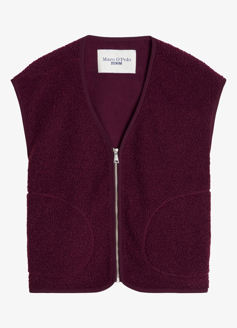Marc O'Polo Denim Dames Vest van teddy in de kleur Bordeauxrood