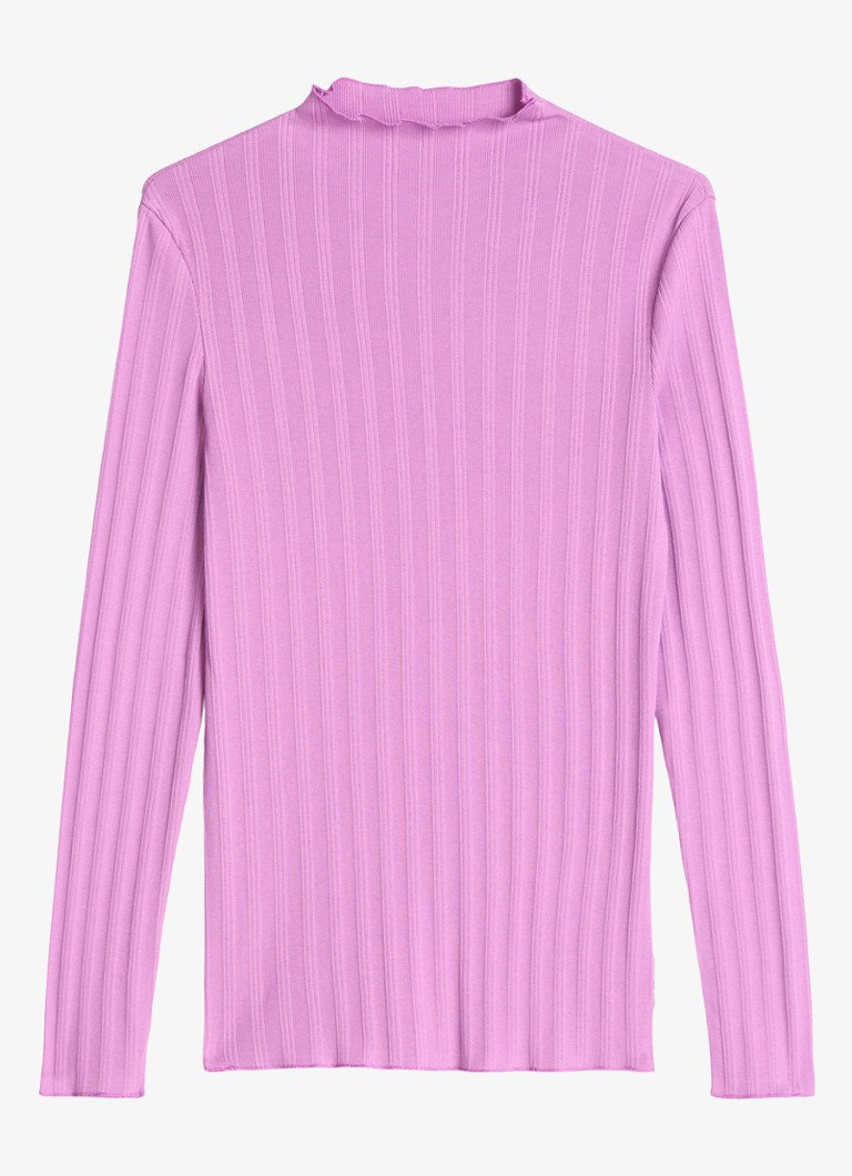 Marc O'Polo Denim Dames Longsleeve met col in de kleur Lila