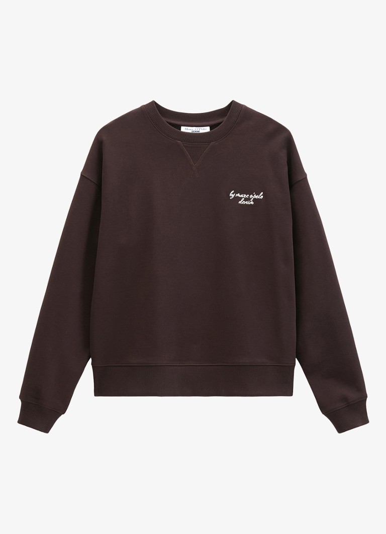 Marc O'Polo Denim Dames Sweater met front- en back print in de kleur Bruin