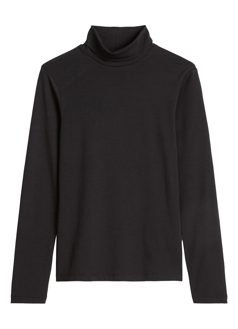 Marc O'Polo Denim Dames Longsleeve met col in de kleur Zwart