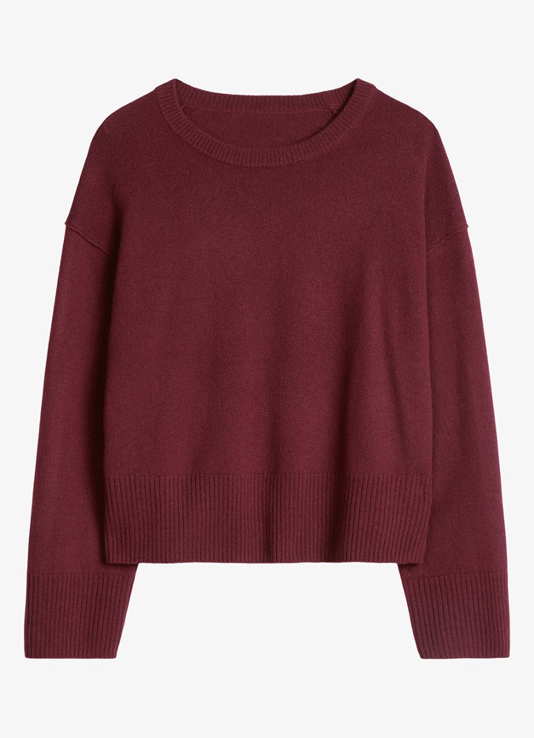 Marc O'Polo Denim Dames Oversized pull over van wol in de kleur Kersenrood