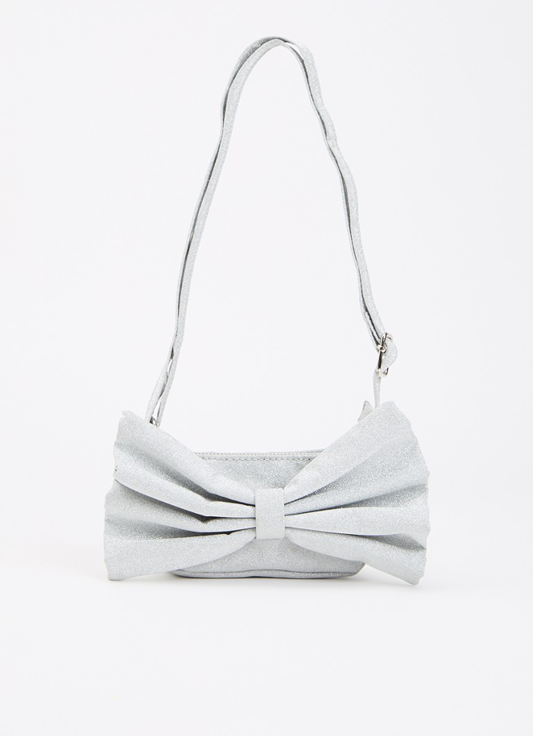 Molo Bow crossbodytas met glitter en strikdetail in de kleur Zilver, maat: OS
