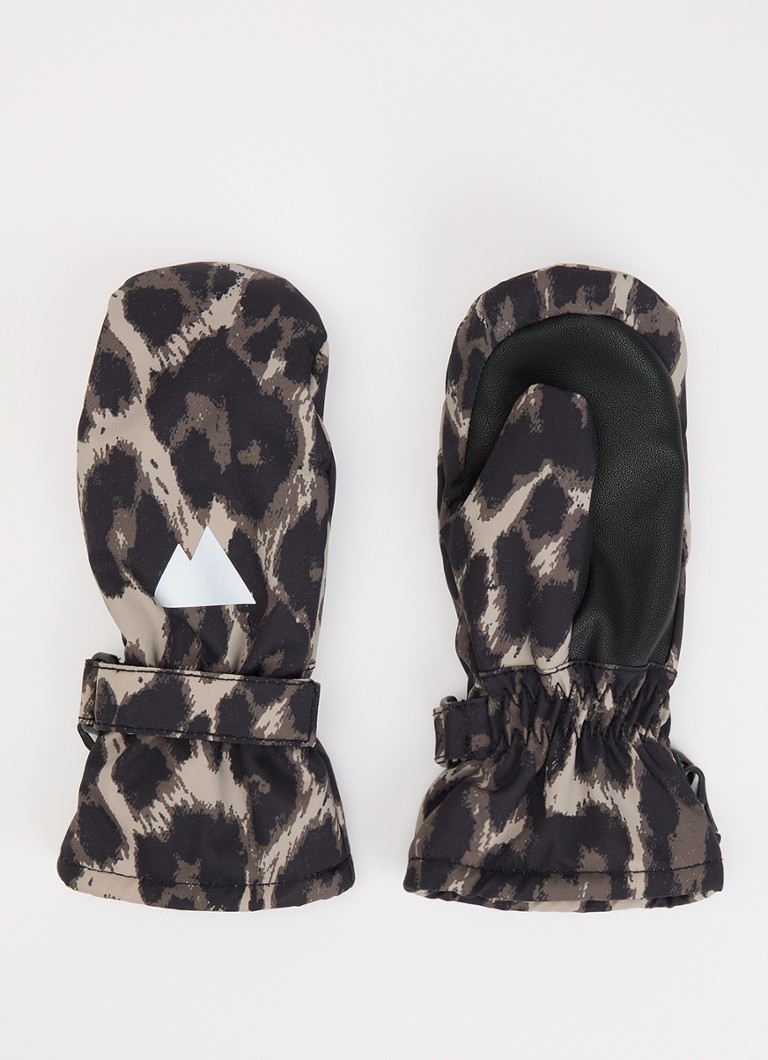 Molo Meisjes Wanten met panterprint in de kleur Beige, maat: 6Y-8Y