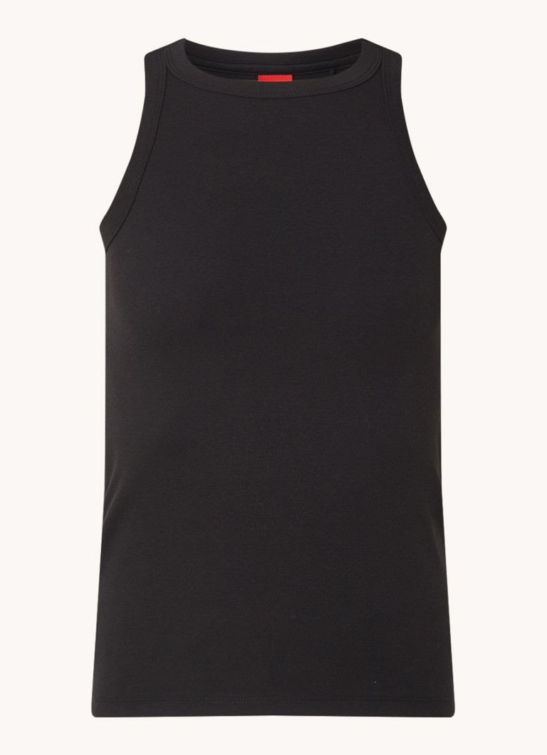 HUGO Dames Tanktop met stretch in de kleur Zwart