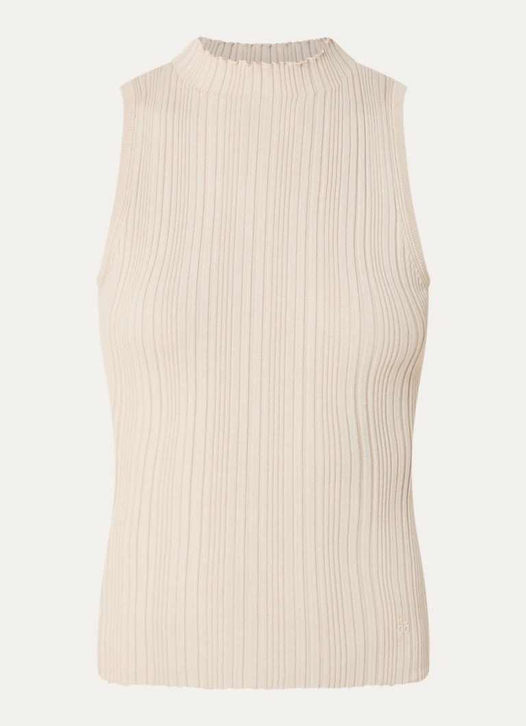 HUGO Dames Tanktop met ribstructuur in de kleur Beige