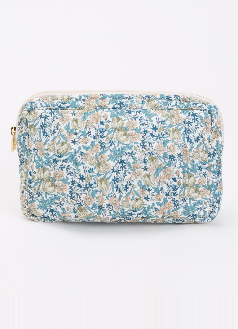 Bon Dep Make-up tas met bloemenprint Blauw - Deal