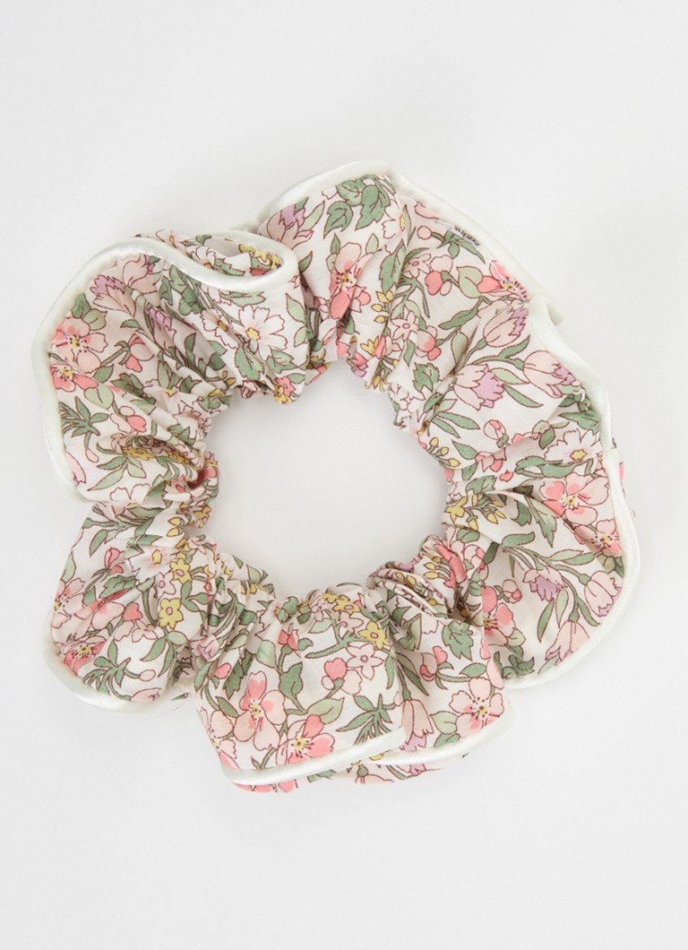 Bon Dep Meisjes Scrunchie met bloemenprint in de kleur Roze, maat: OS