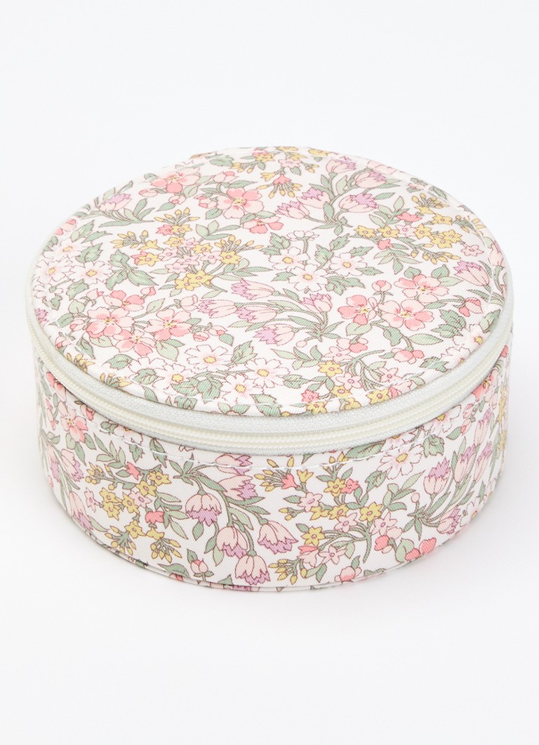 Bon Dep Dames Sieradendoos met bloemenprint in de kleur Roze, maat: OS