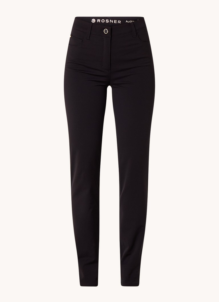 Rosner Studio Dames Audrey high waist slim fit broek met stretch in de kleur Zwart