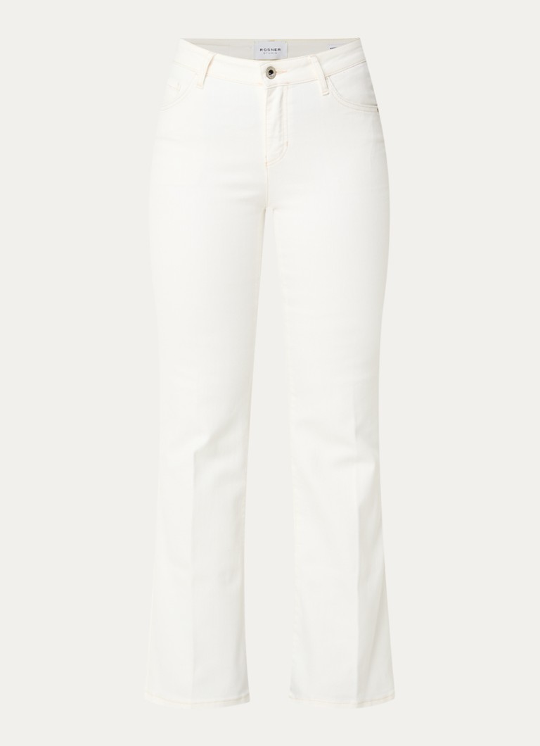 Rosner Studio Dames Rosner mid waist flared jeans met lichte wassing in de kleur Wit