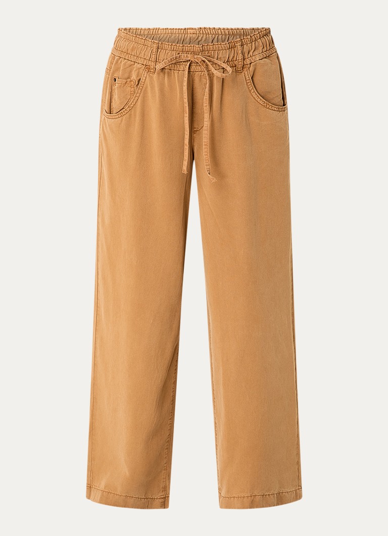 Rosner Studio Dames Mid waist straight fit broek met steekzakken in de kleur Bruin