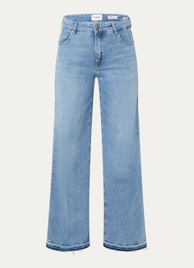 Rosner Studio Dames High waist wide leg jeans met lichte wassing in de kleur Indigo