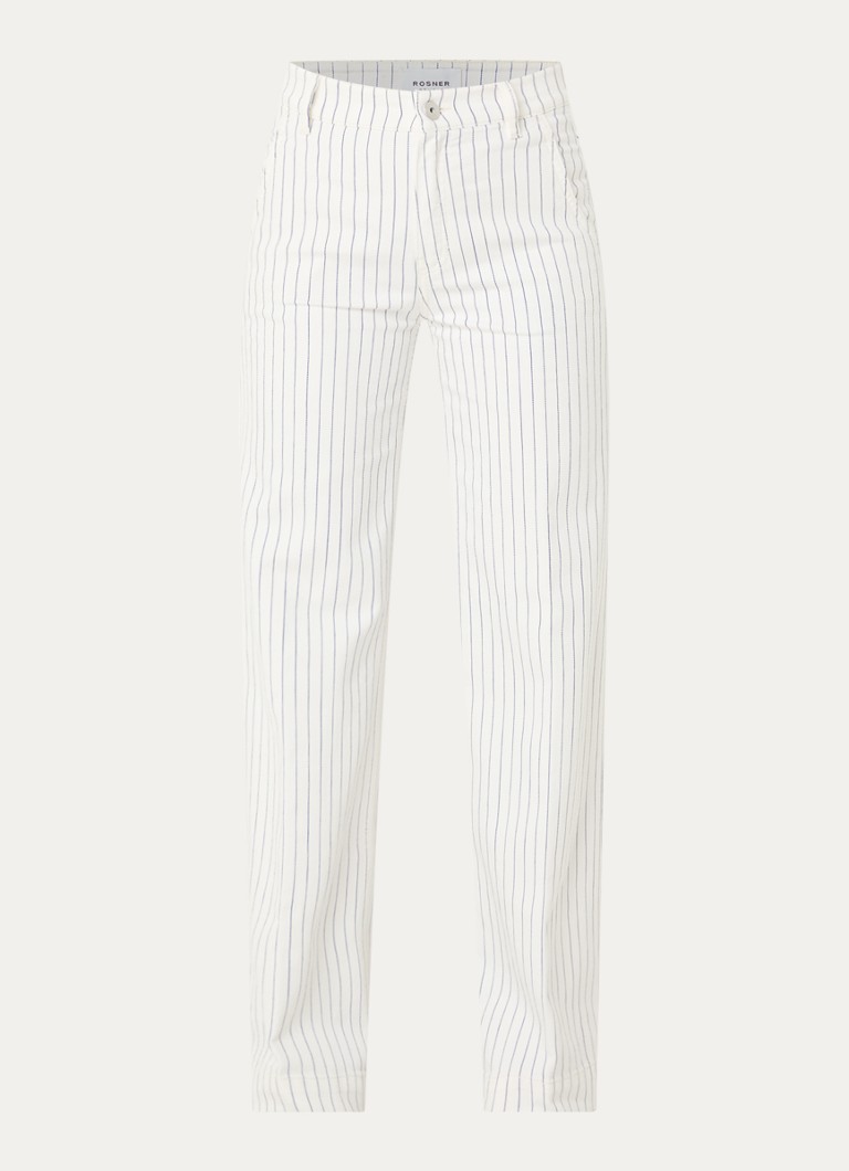Rosner Studio Dames High waist straight leg jeans met gekleurde wassing in de kleur Wit