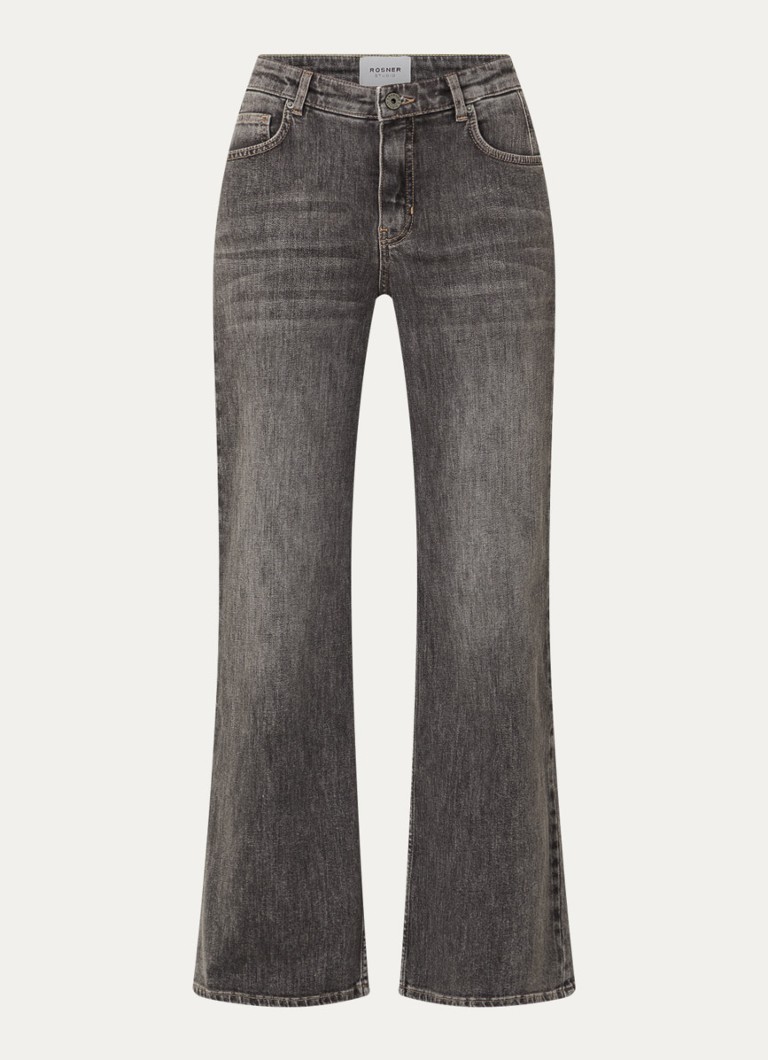 Rosner Studio Dames Audrey mid waist straight leg jeans met gekleurde wassing in de kleur Middengrijs