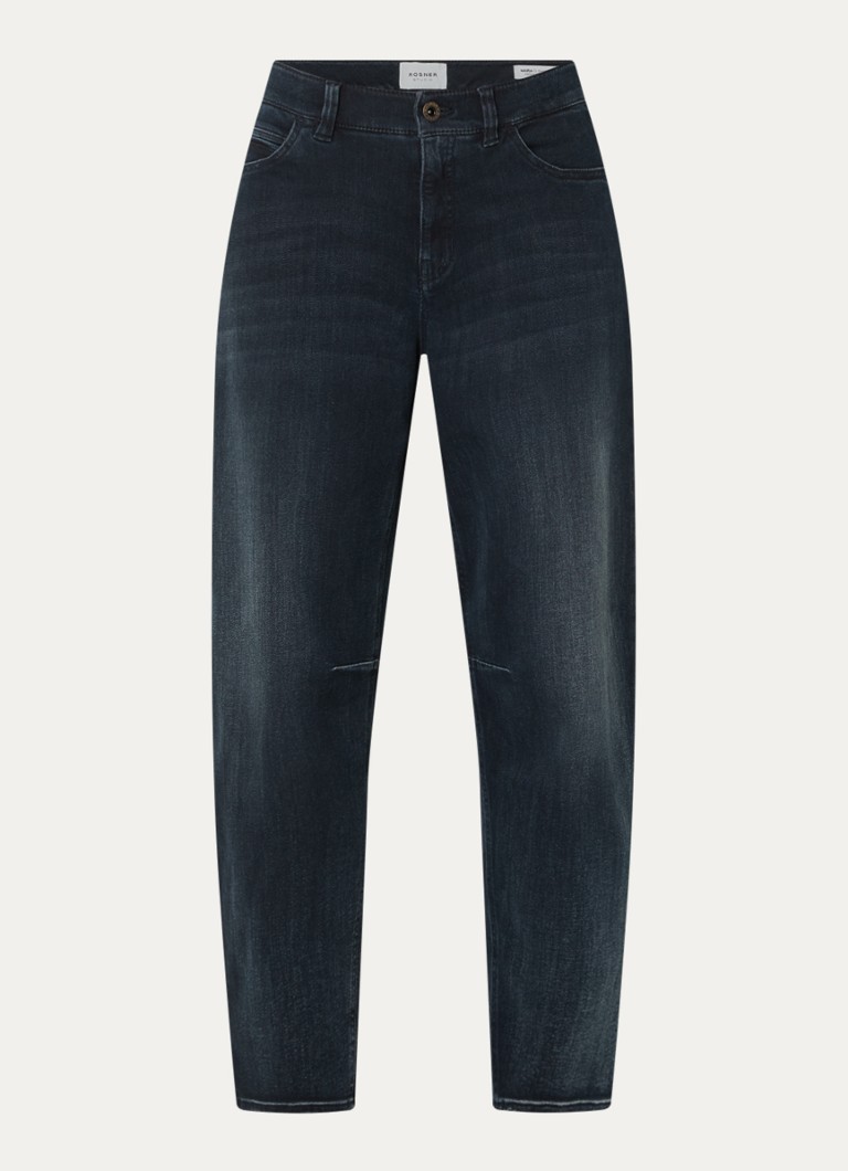 Rosner Studio Dames Mara high waist tapered fit jeans met medium wassing in de kleur Donkerblauw